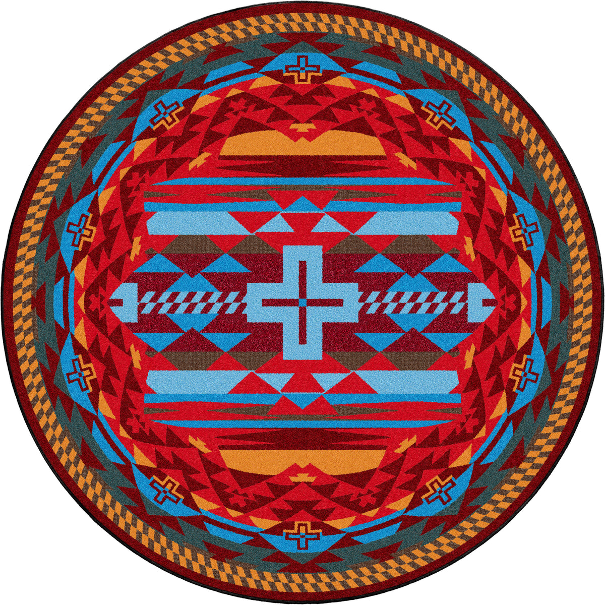 Image of an area rug, Rustic Cross - Sunset