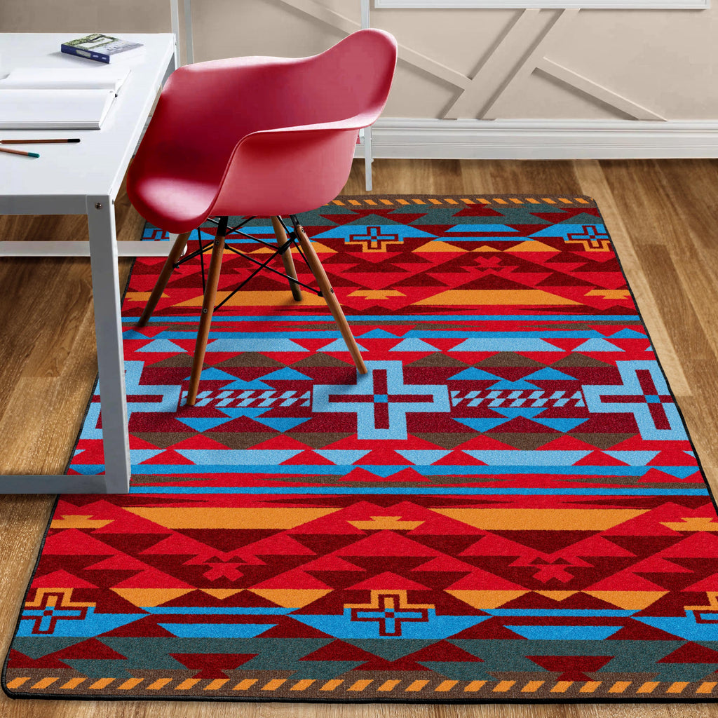 Image of an area rug, Rustic Cross - Sunset