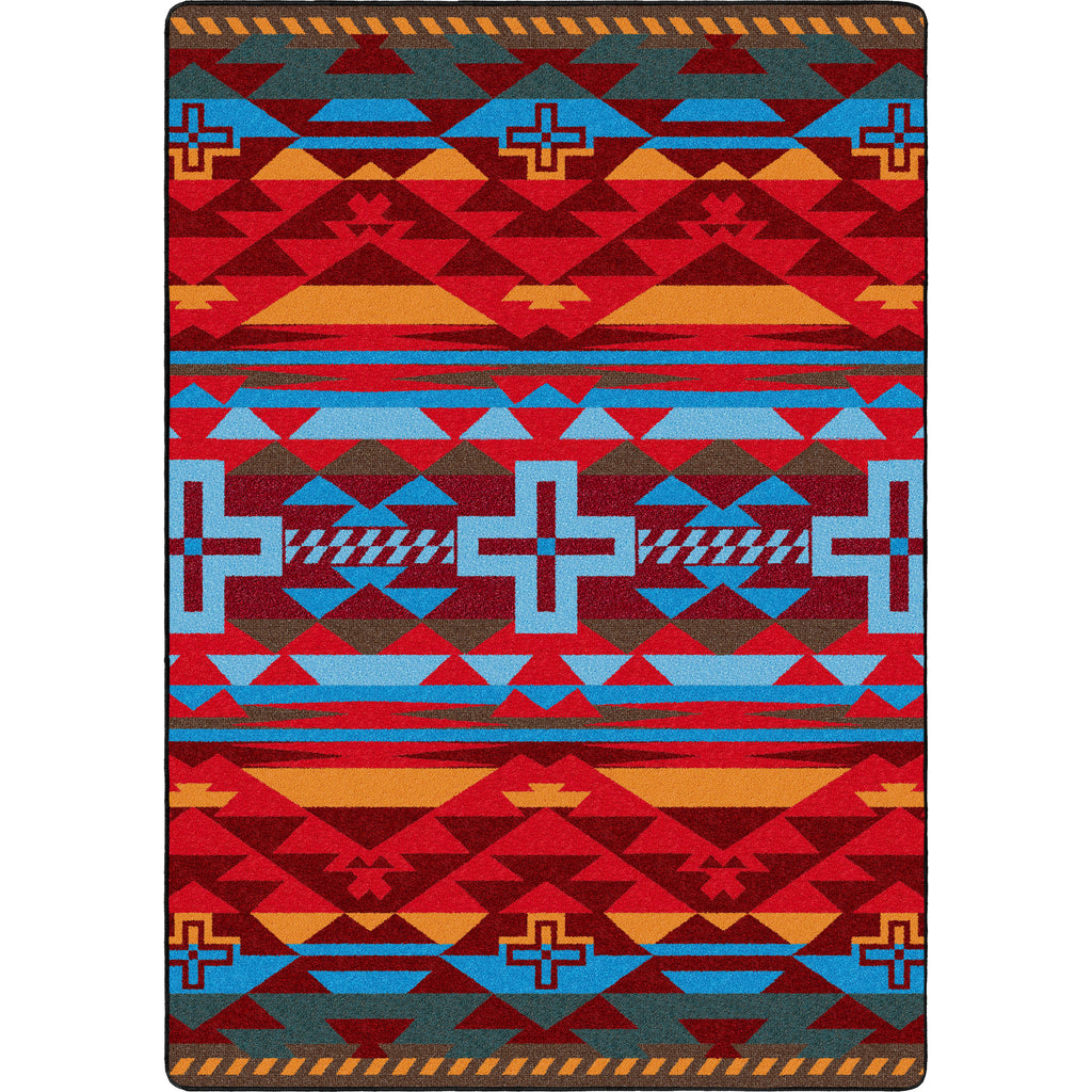 Image of an area rug, Rustic Cross - Sunset