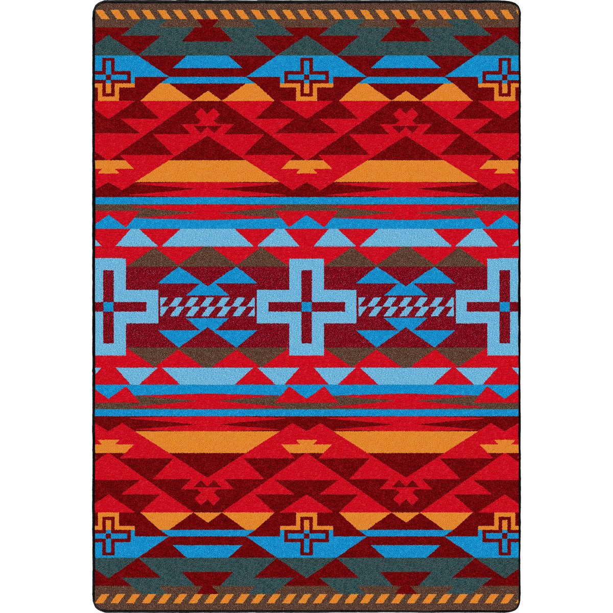 Image of an area rug, Rustic Cross - Sunset