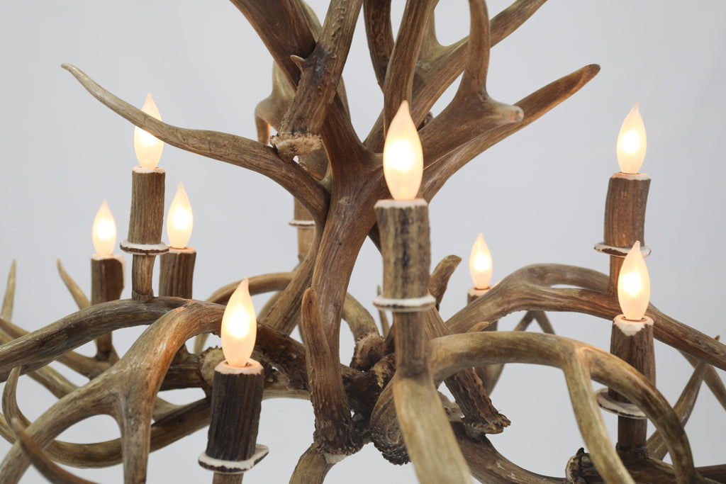 Oblong Inverted Mule Deer Antler Chandelier Antler Chandelier