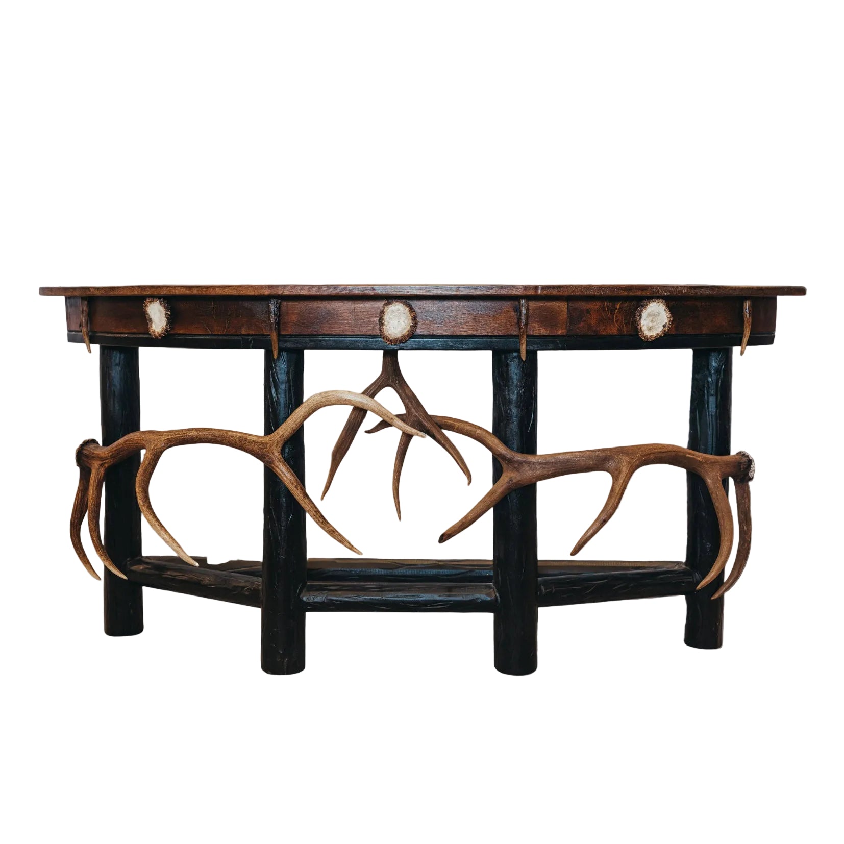 Demi Lune Oak & Antler Accent Sofa Table Sofa Table