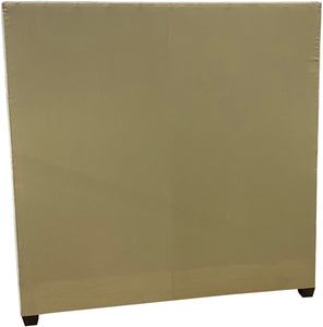 Madison Tufted Bed with wingback headboard in cream Satin Suede leather. Modern silhouette, traditional tufting—custom sizes available.