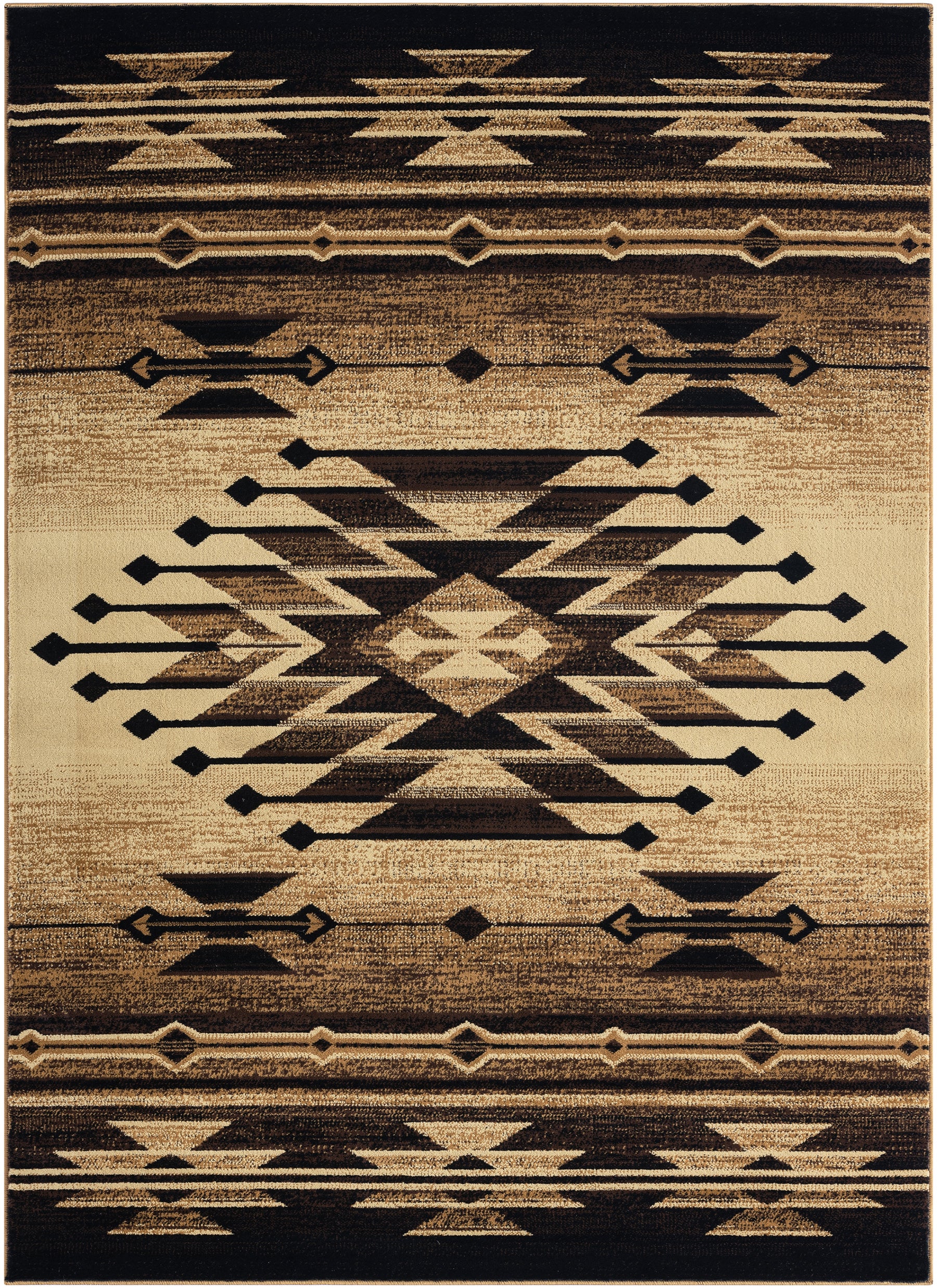 Sunset Valley Pueblo Black Area Rug