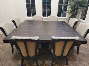 Custom Square Knotty Alder Dining Table