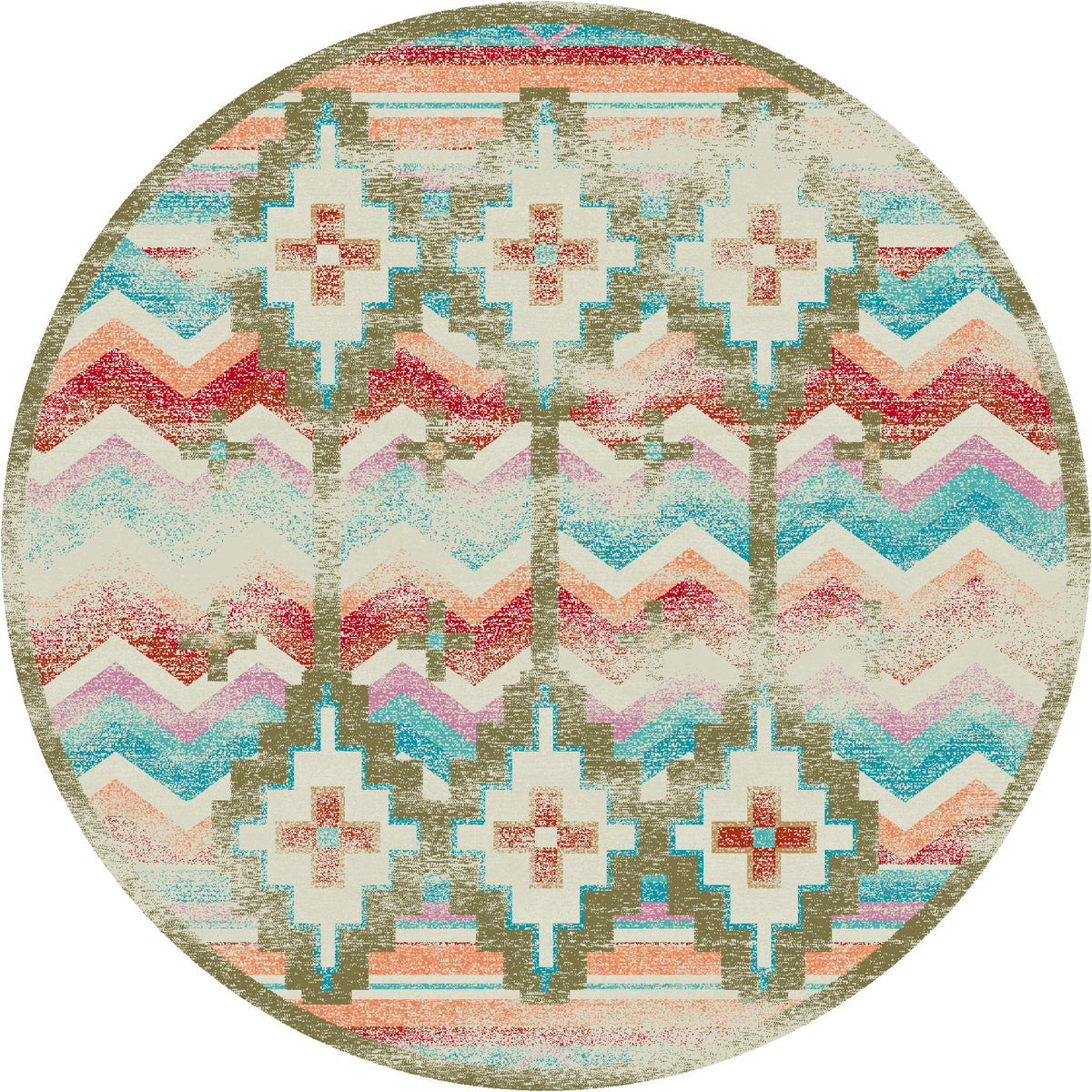 Image of an area rug, Shake Your Shawl - Distressed Bright