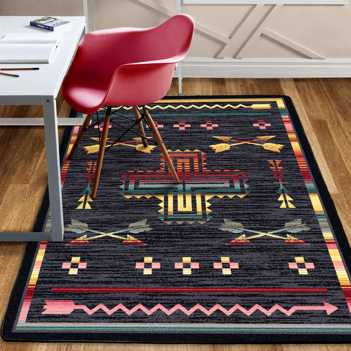 Image of an area rug, Shoot Me Straight - Gray