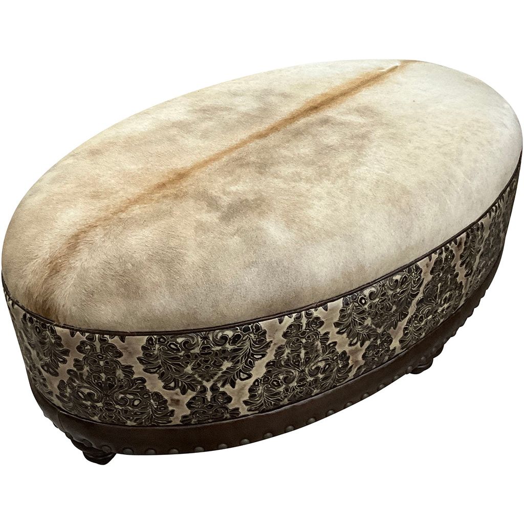 French Cowboy Ottoman - 60" x 36" Oval
