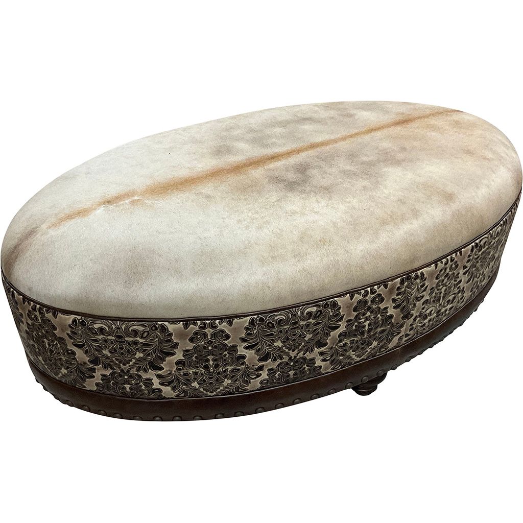 French Cowboy Ottoman - 60" x 36" Oval