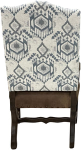 Western Leather & Southwestern Fabric Luxury Dining Chair