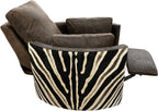 Cape Town Safari Exotic Western Zebra Leather Recliner