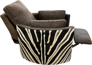 Cape Town Safari Exotic Western Zebra Leather Recliner