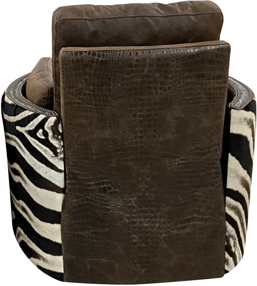 Cape Town Safari Exotic Western Zebra Leather Recliner