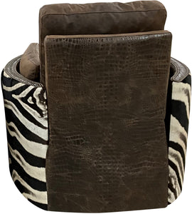 Cape Town Safari Exotic Western Zebra Leather Recliner