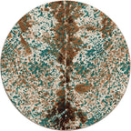 Image of an area rug, Splatter Cowhide - Green Turquoise