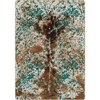 Image of an area rug, Splatter Cowhide - Green Turquoise