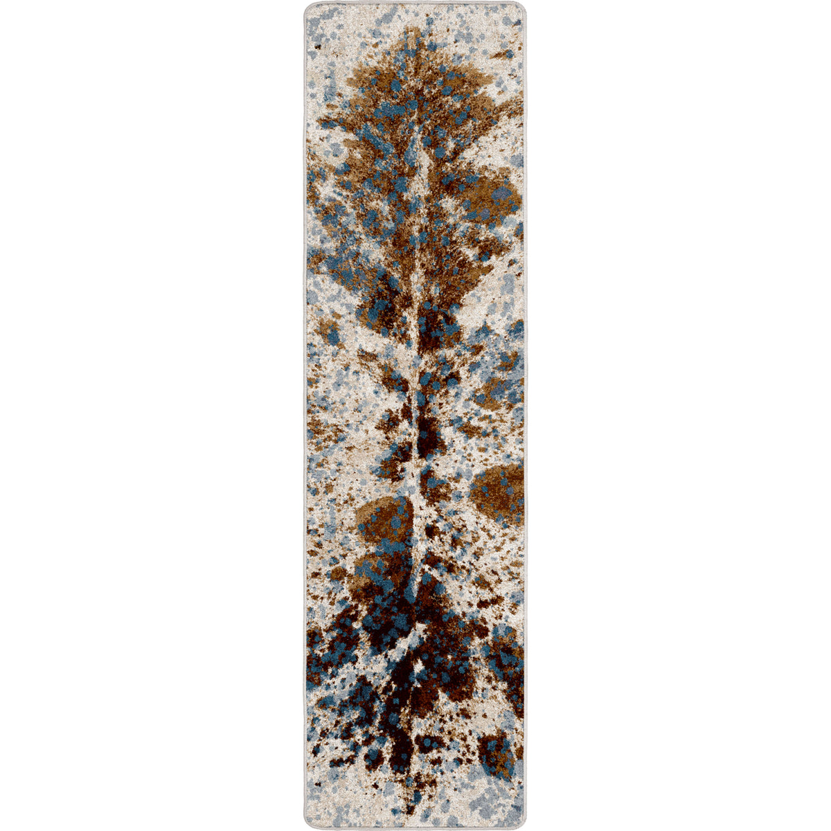 Image of an area rug, Splatter Cowhide - Denim