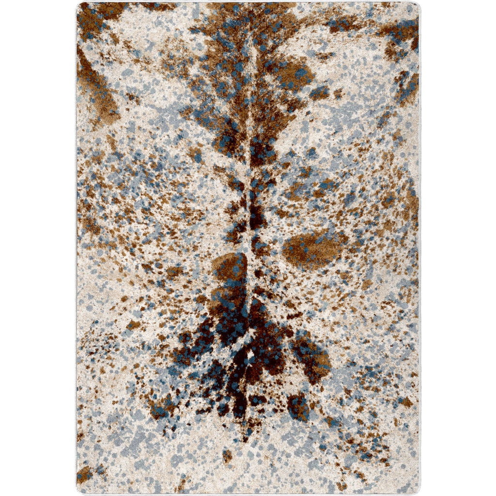 Image of an area rug, Splatter Cowhide - Denim