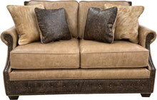 Load image into Gallery viewer, western contemporary love seat, western leather love seat