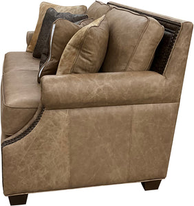 western contemporary love seat, western leather love seat