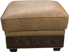 Load image into Gallery viewer, western contemporary ottoman, western leather ottoman