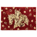 Patchwork Bandana Red Horses Jacquard Bath & Kitchen Rug Bath or Kitchen Rug
