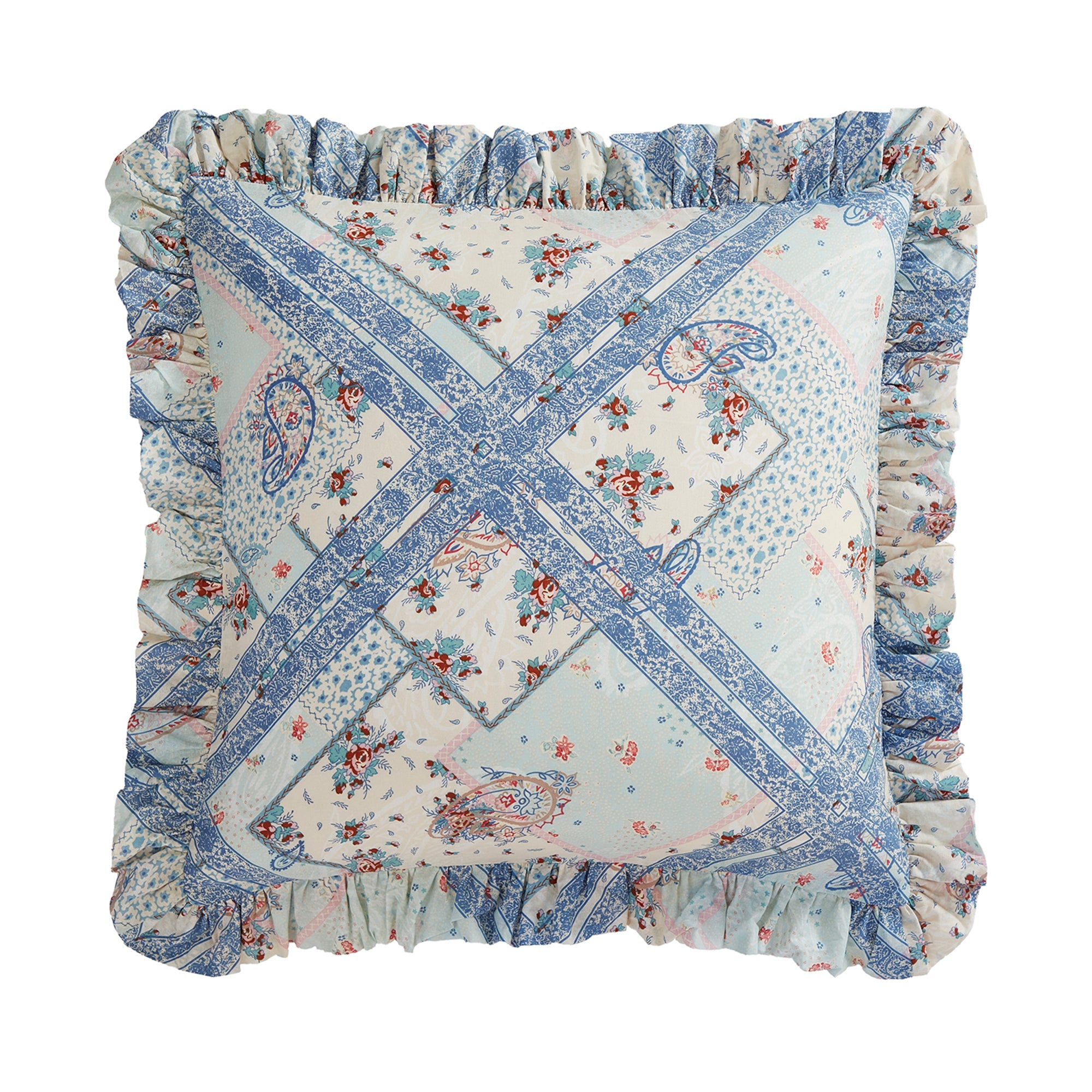 Mirabelle Patchwork Prairie Ruffled Euro Sham Euro Sham
