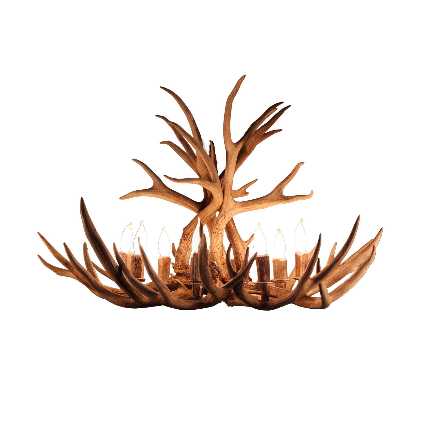 8 Light Oval Mule Deer Antler Chandelier - The Roosevelt