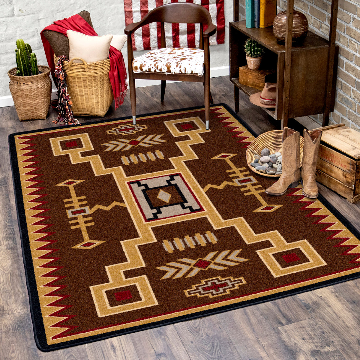 Image of an area rug, Thunderstorm - Brown