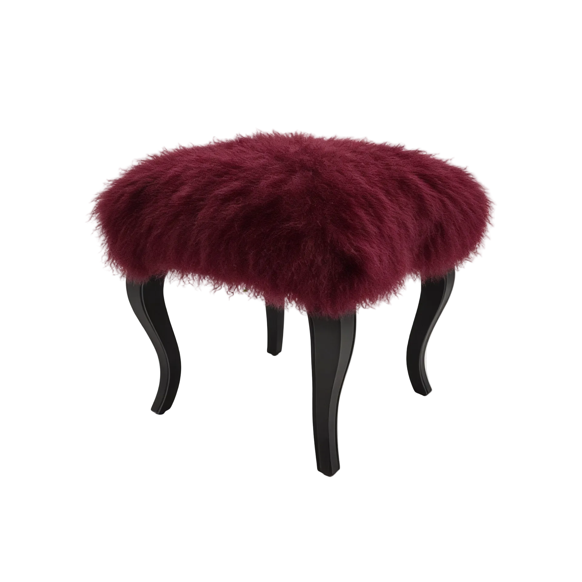 Tibetan Sheep Foot Stool - Cabernet