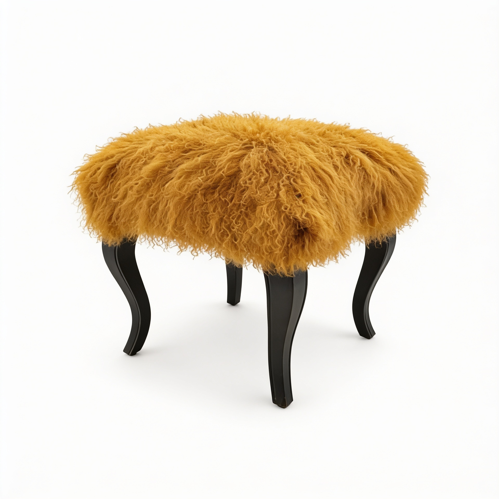Tibetan Sheep Foot Stool - Mustard