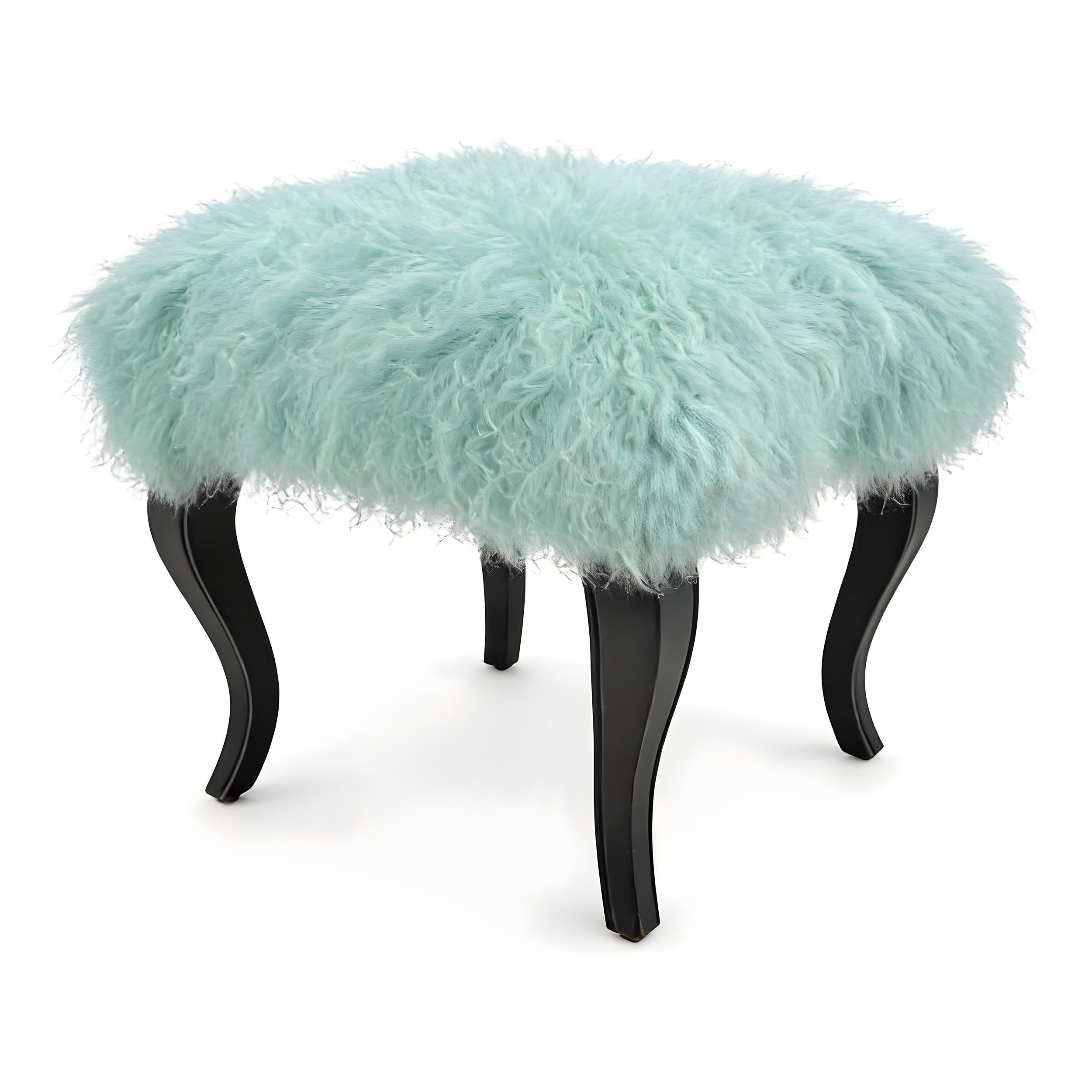 Tibetan Sheep Foot Stool - Aqua Ottomans