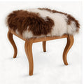 Tibetan Sheep Foot Stool - Brown and White Ottomans