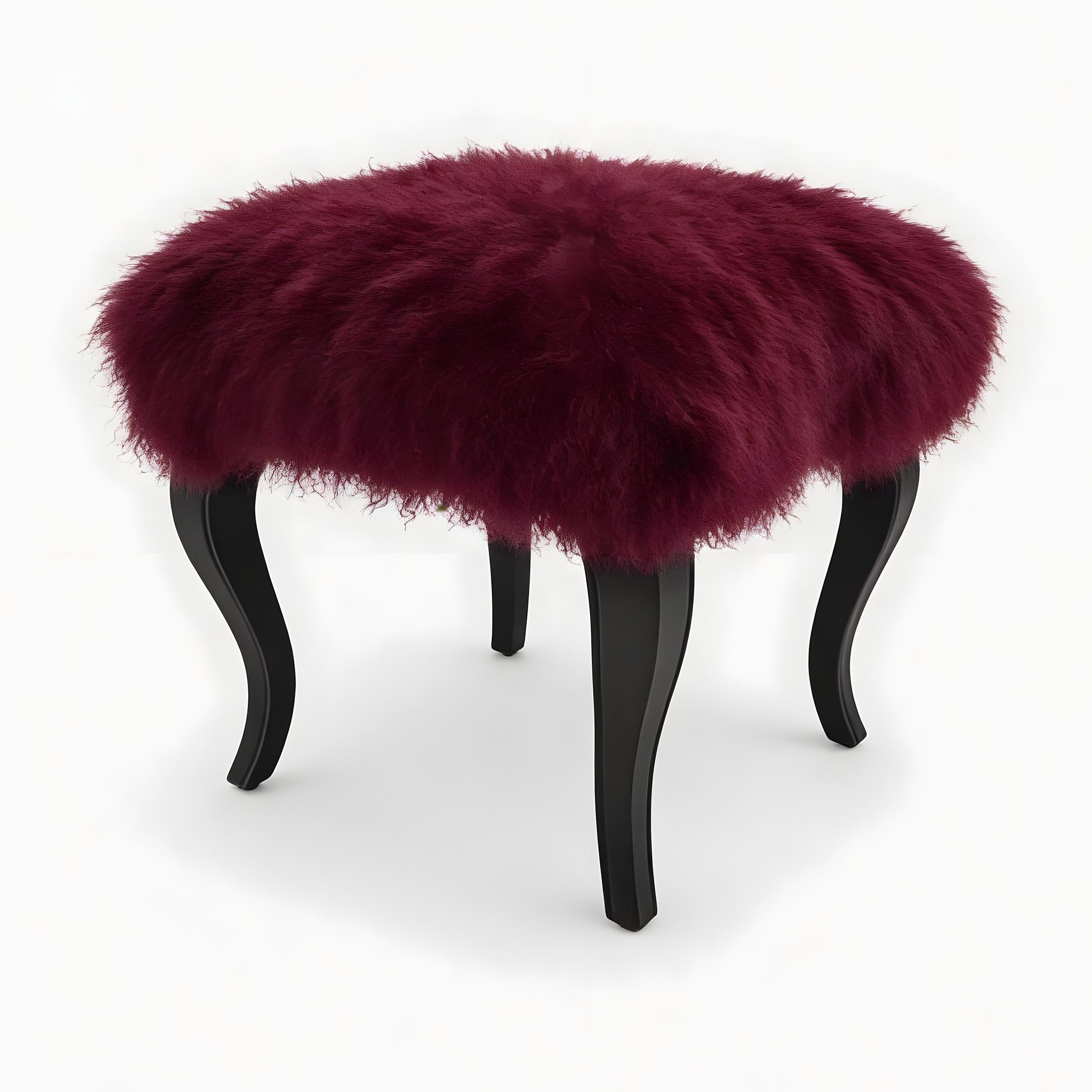 Tibetan Sheep Foot Stool - Cabernet Ottomans