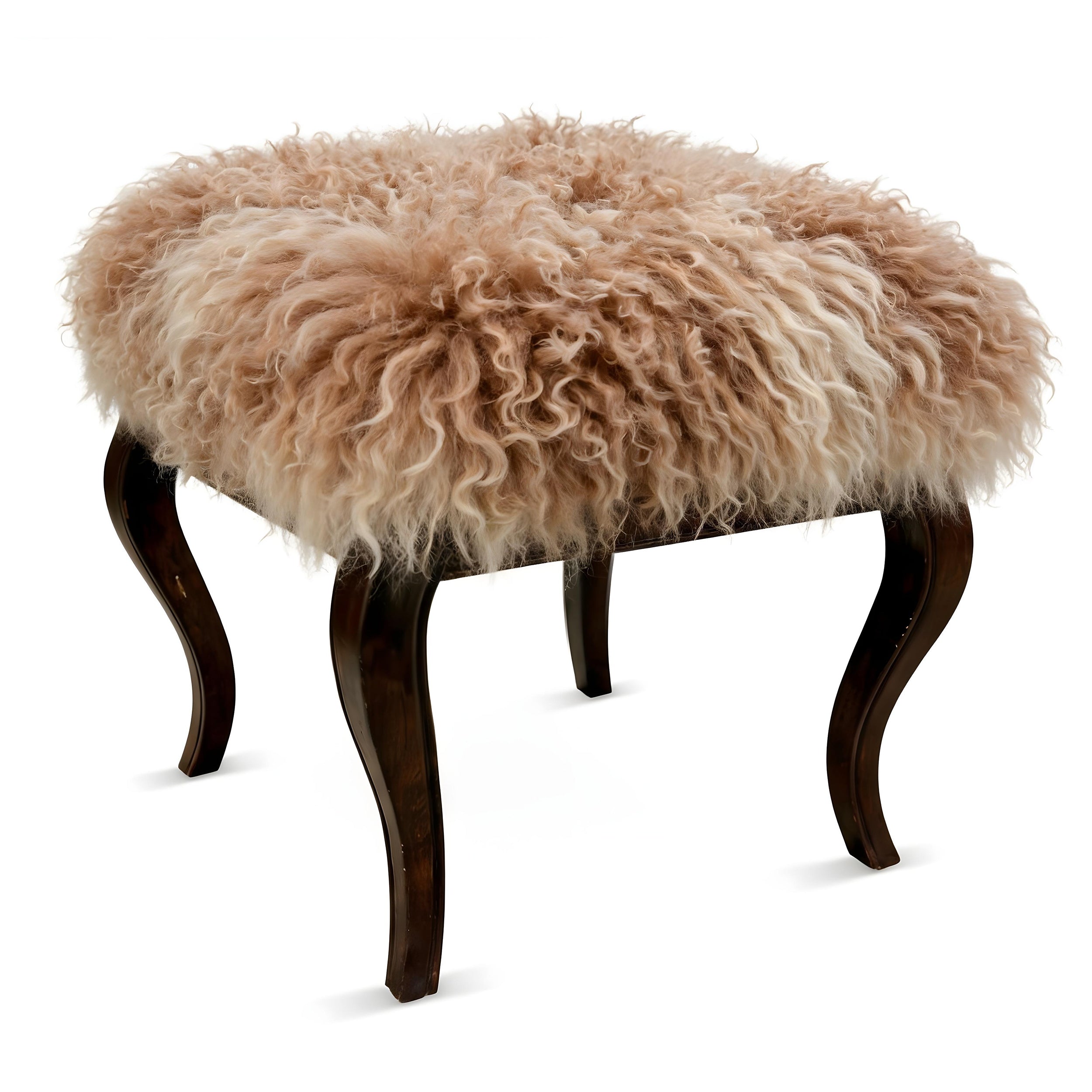 Tibetan Sheep Foot Stool - Champagne Tipped Ottomans