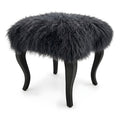 Tibetan Sheep Foot Stool - Charcoal Ottomans