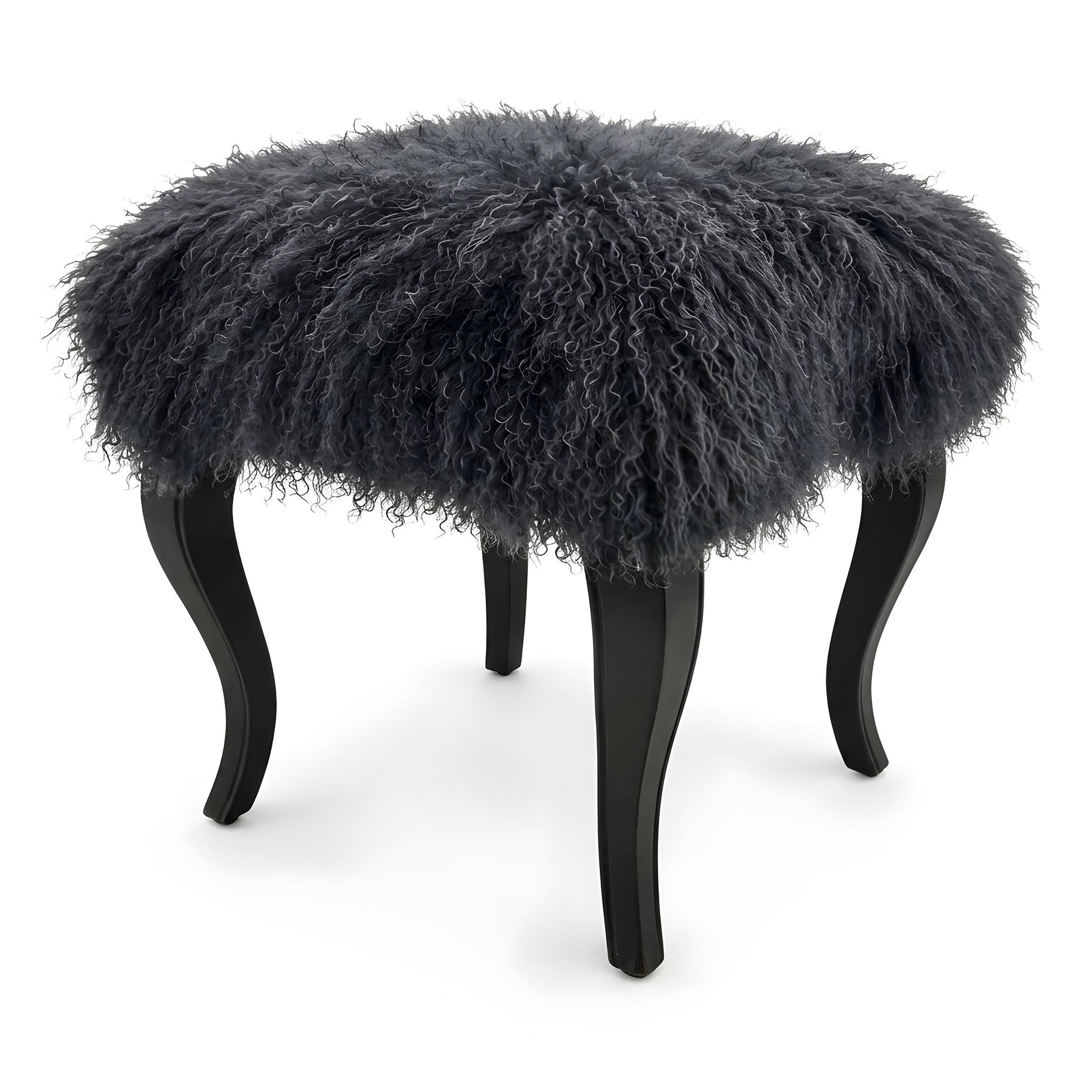 Tibetan Sheep Foot Stool - Charcoal Ottomans