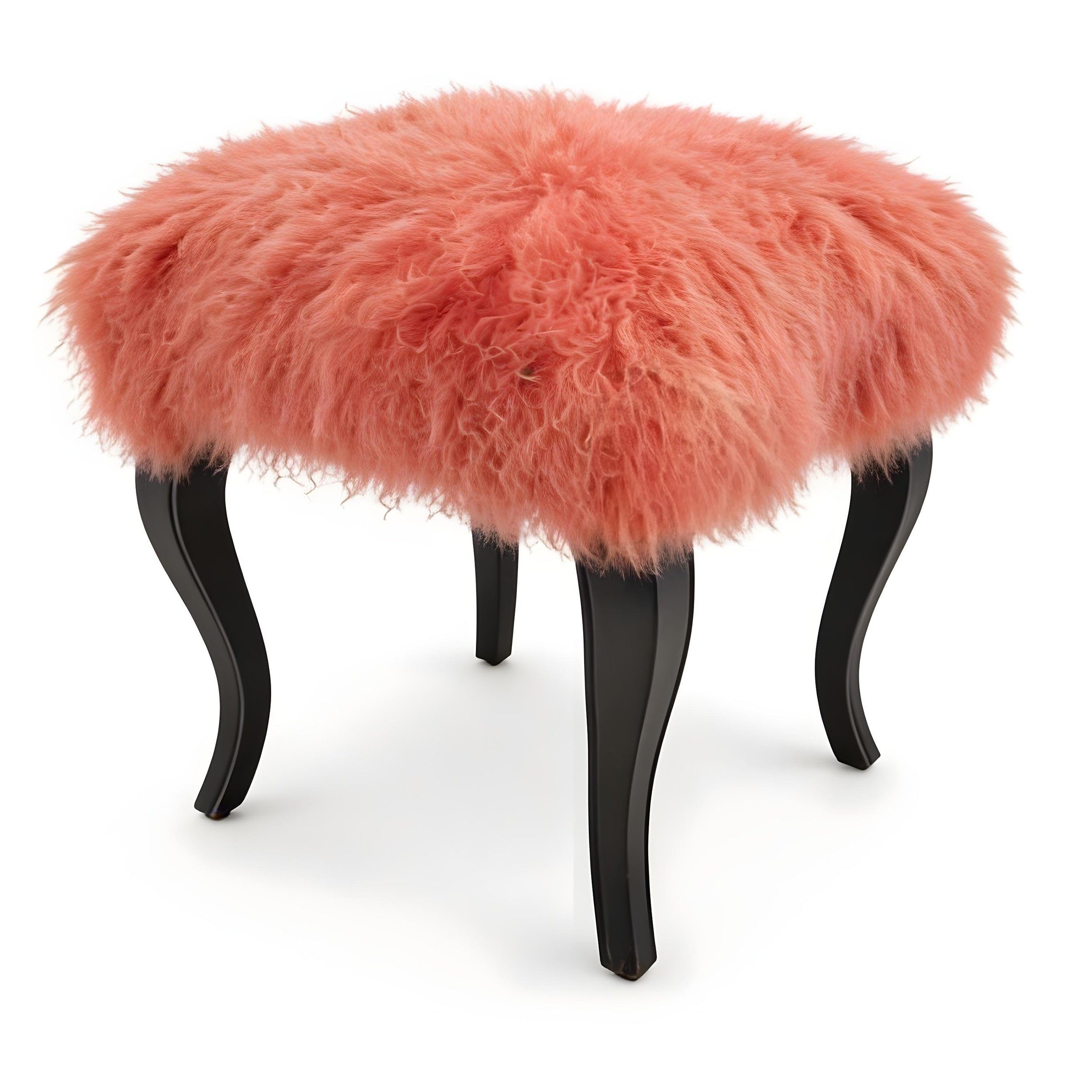 Tibetan Sheep Foot Stool - Coral Ottomans