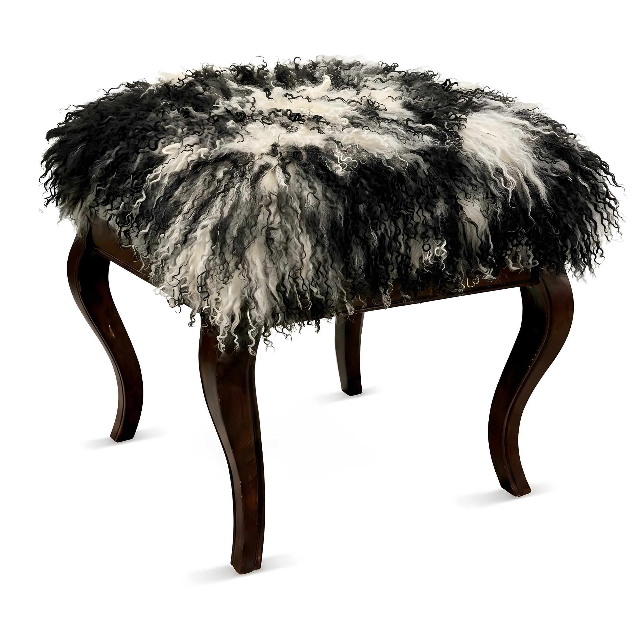 Tibetan Sheep Foot Stool - Monochrome Ottomans