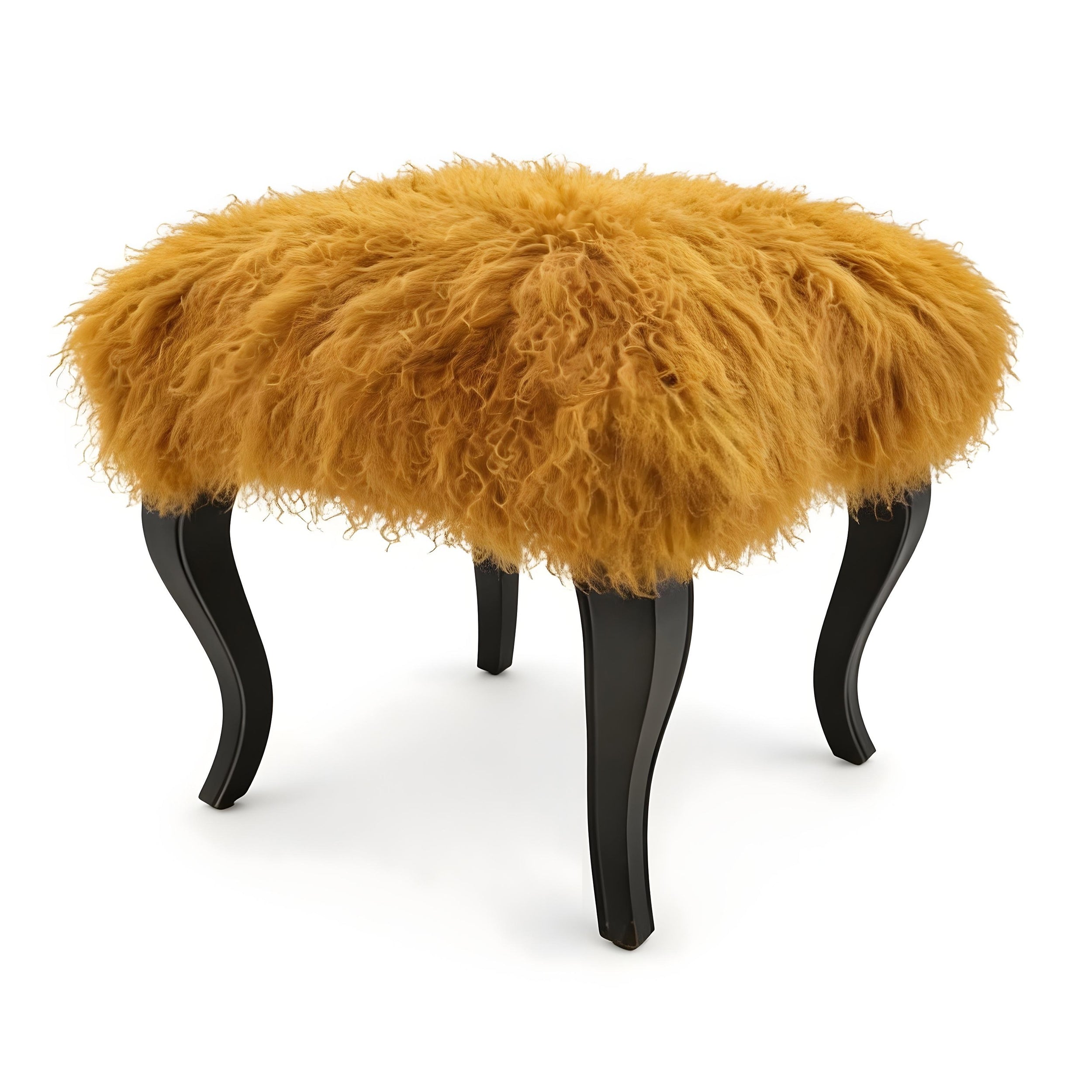 Tibetan Sheep Foot Stool - Mustard Ottomans