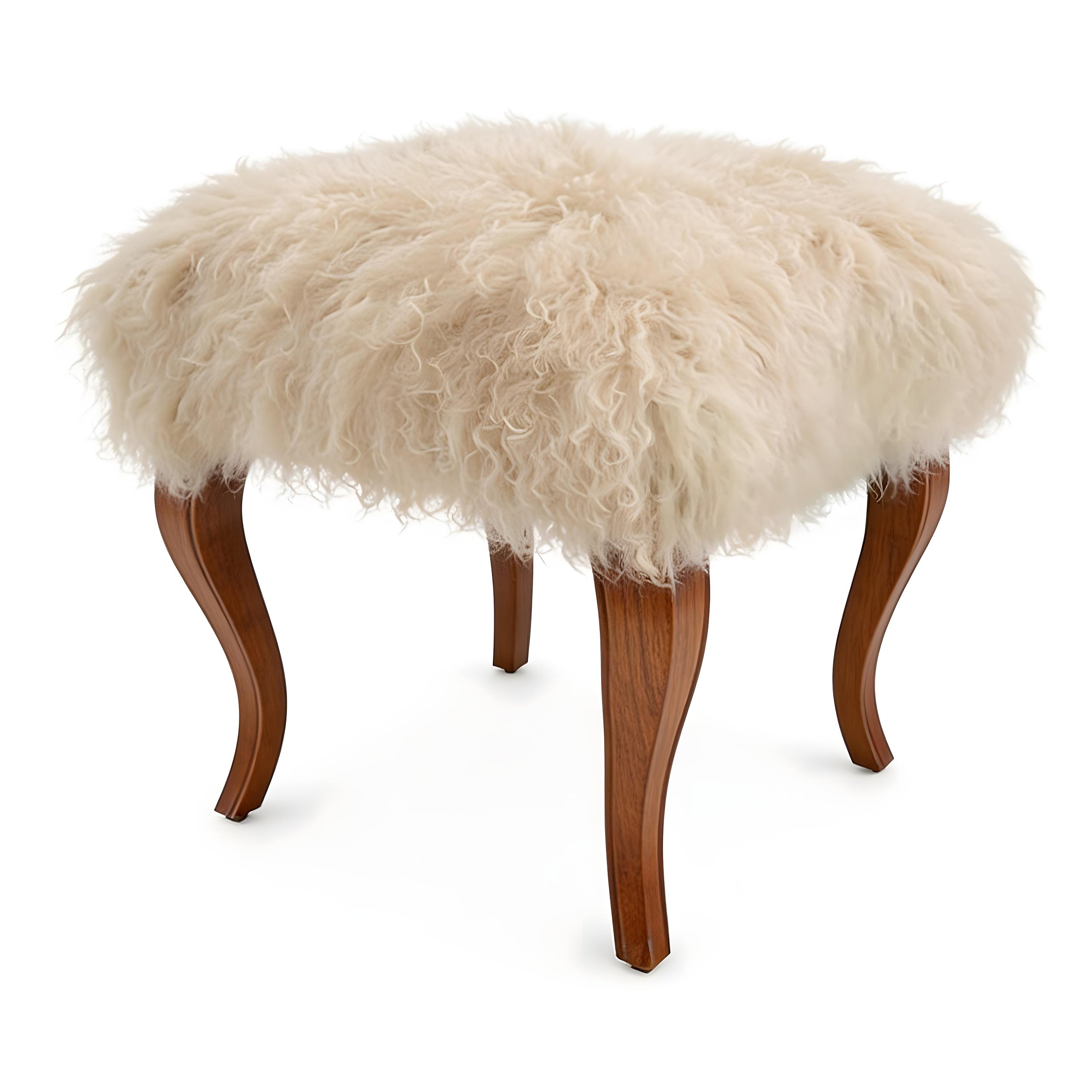 Tibetan Sheep Foot Stool - Offwhite Ottomans