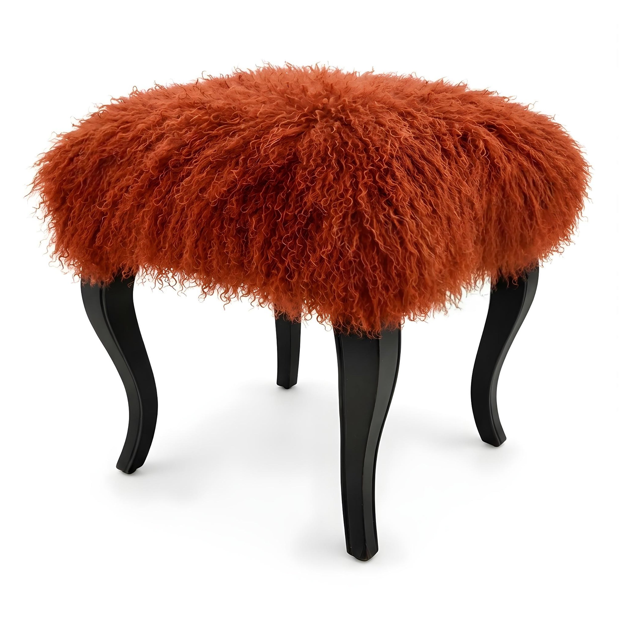 Tibetan Sheep Foot Stool - Rust Ottomans