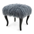 Tibetan Sheep Foot Stool - Steel Grey Ottomans