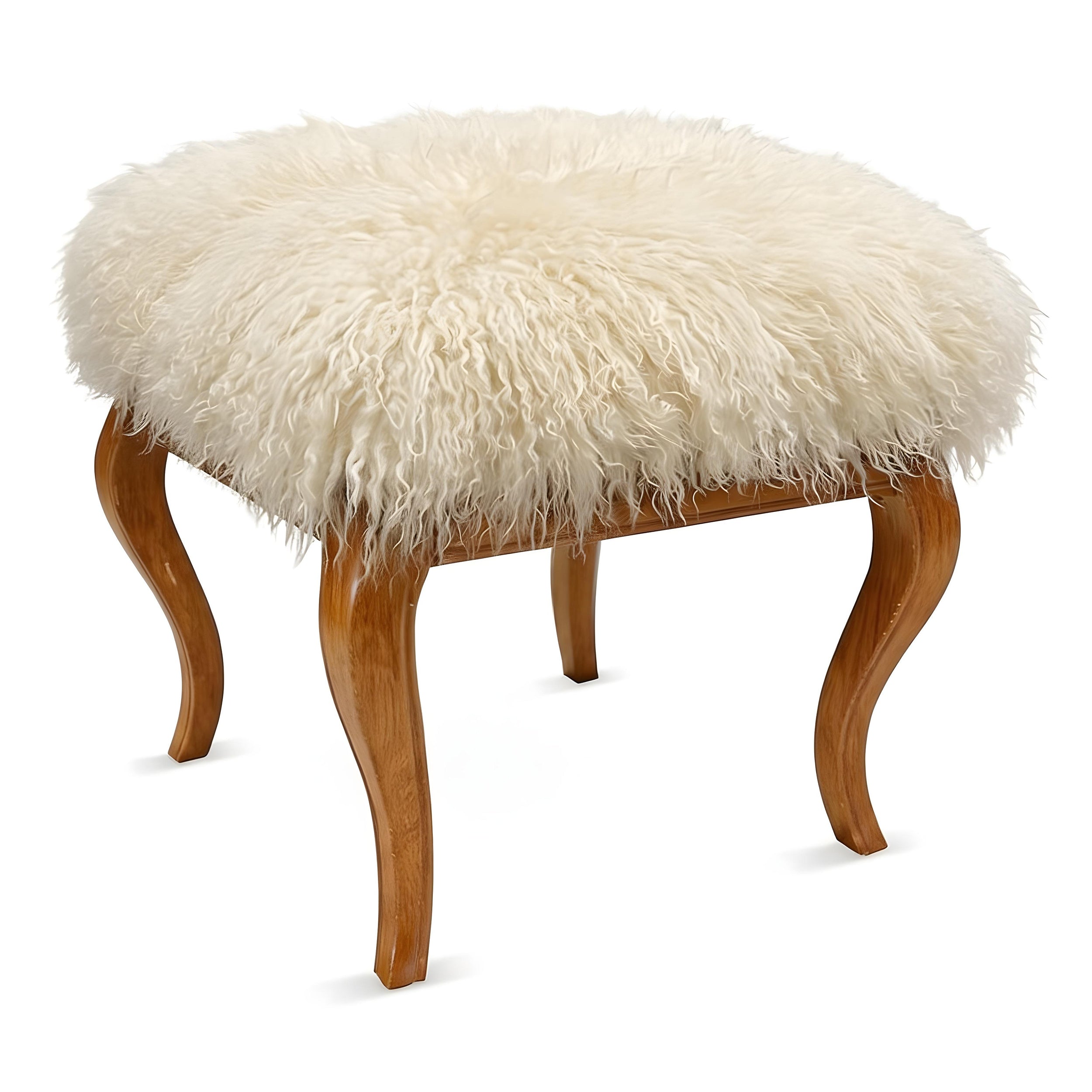 Tibetan Sheep Foot Stool - White Ottomans