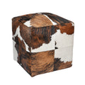 Tricolor Cowhide Pouf