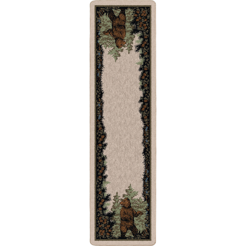 Image of an area rug, Twin Bears - Green (also see as Taupe)