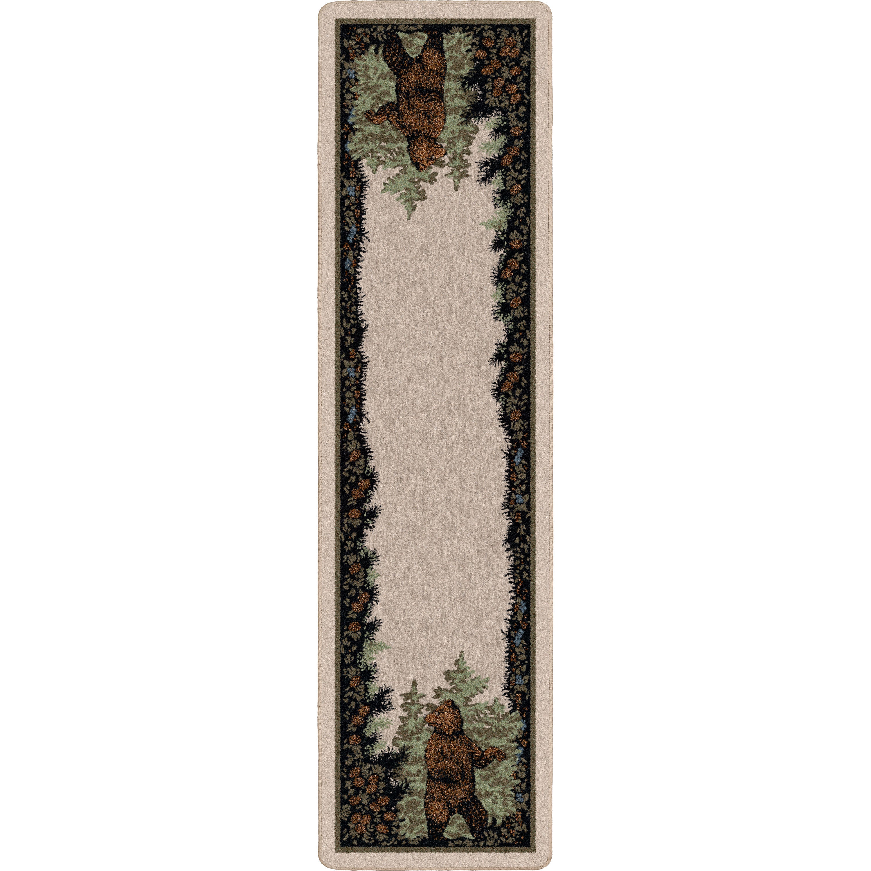 Image of an area rug, Twin Bears - Green (also see as Taupe)