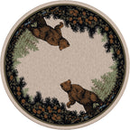 Image of an area rug, Twin Bears - Green (also see as Taupe)