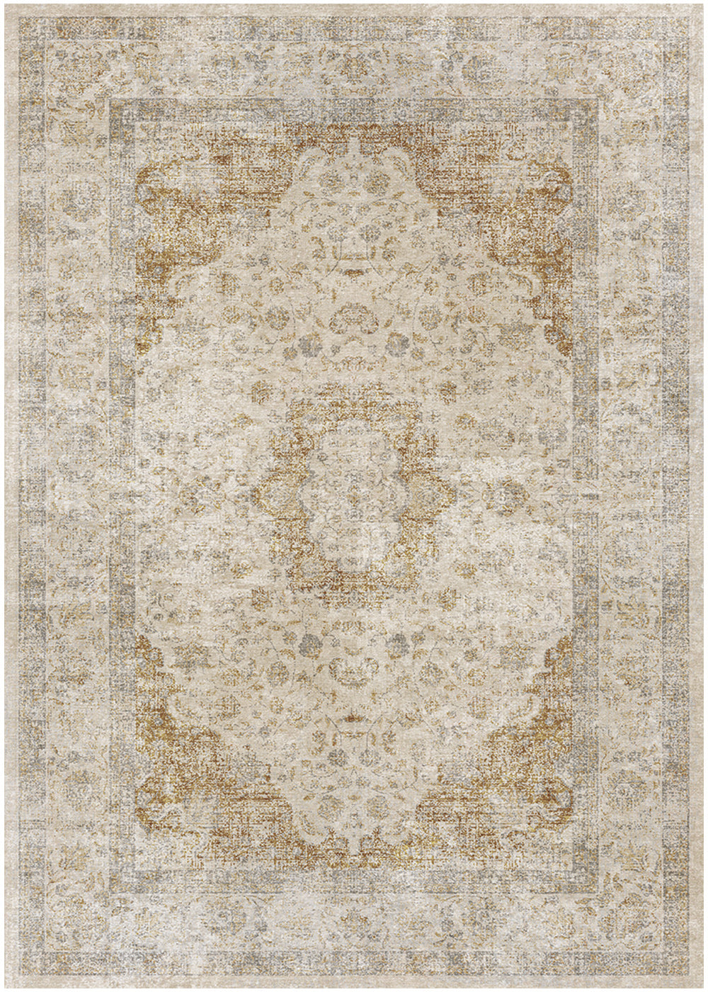 Vintage Lisbon Cream Gold Area Rug