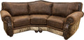 Yellowstone Curved Buffalo Exotic Western Leather & Cowhdie Sofa